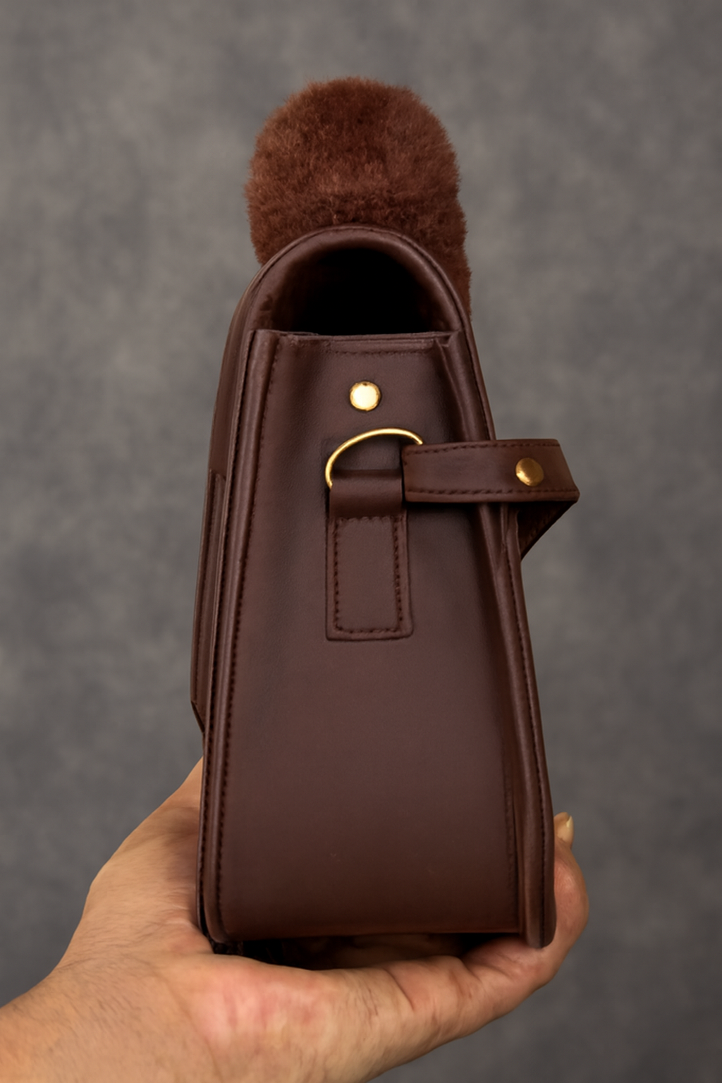 Brown Fur Handbag