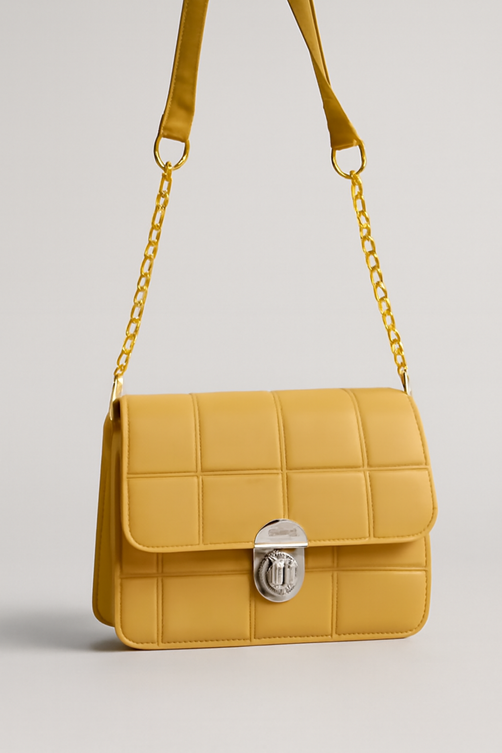 Yellow Quilted Crossbody