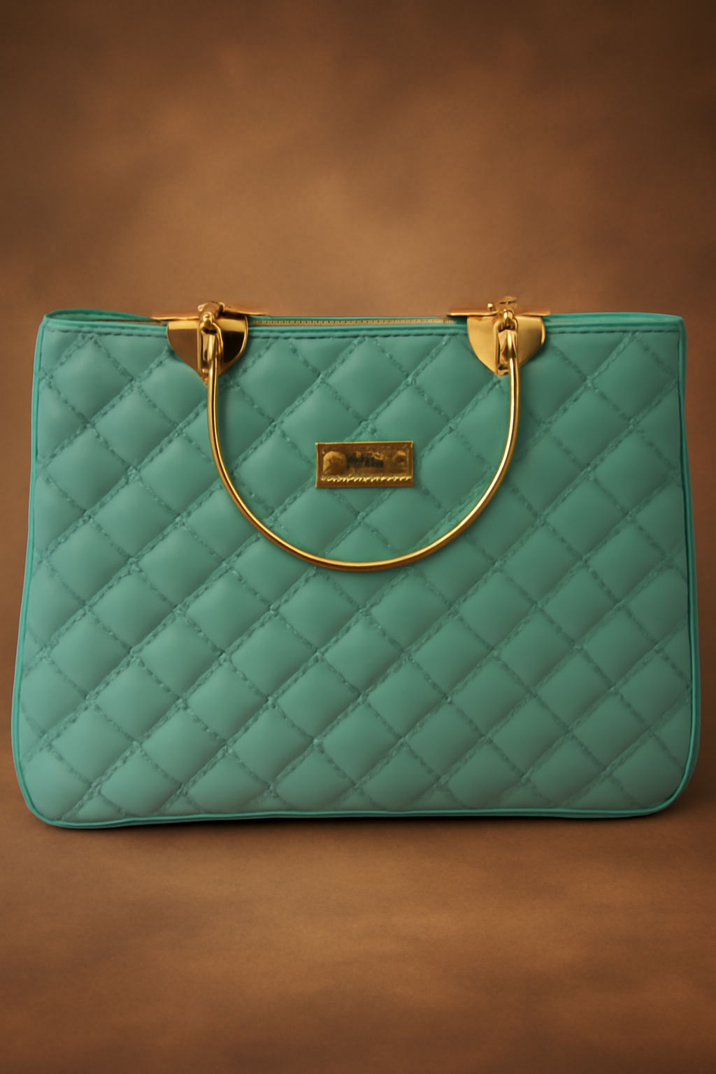 D Aqua Quilted Tote