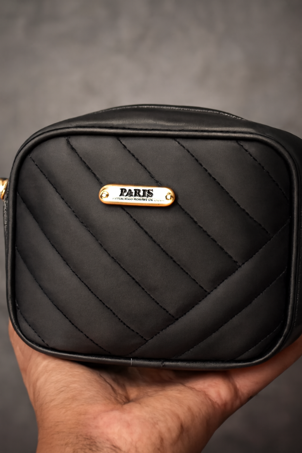 Black Quilted Crossbody